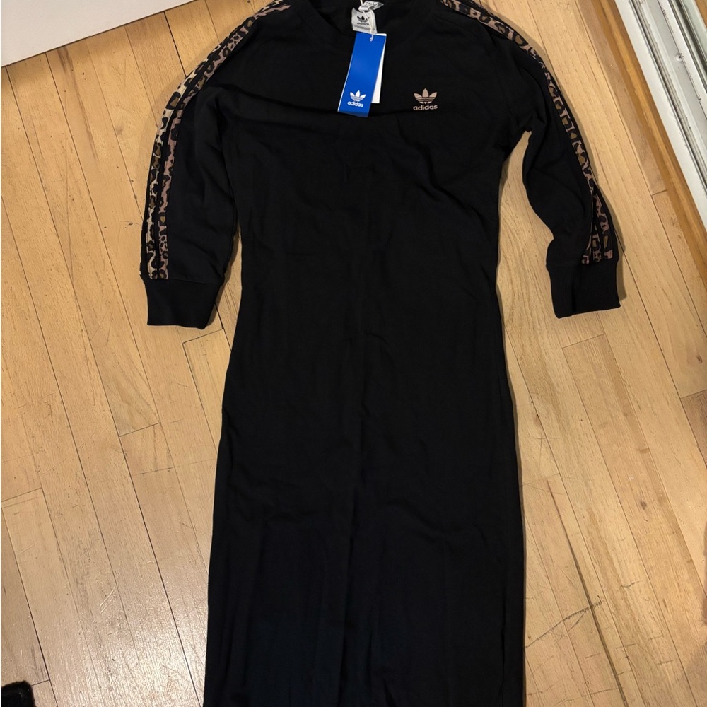 Adidas Black Raglan Long Sleeve Sweater Dress